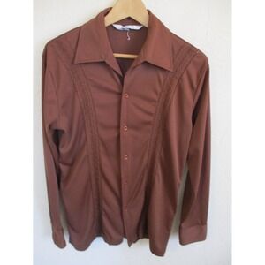 70's Rene De France Stretchy Polyester Disco Shirt Size Medium